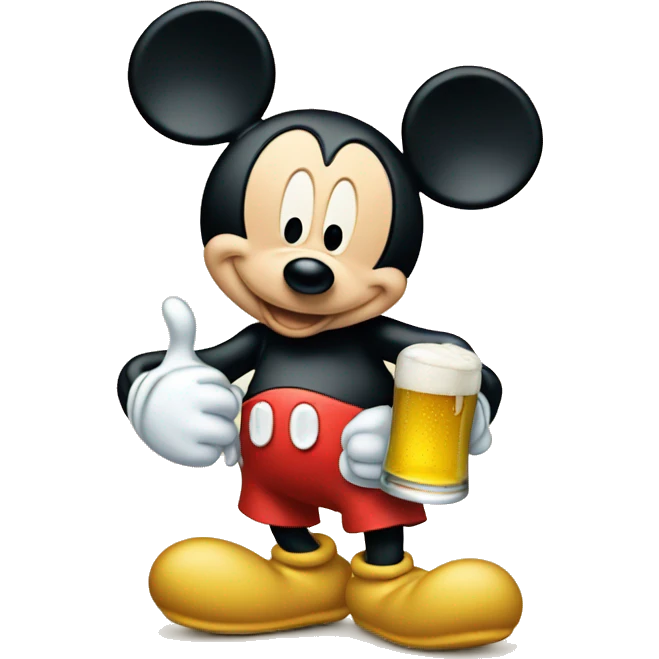 mickey tomando cerveja emoji