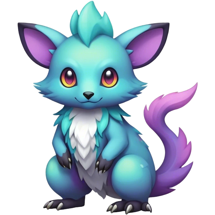 cool colorful dark pastel fantasy animal hybrid Fakemon full body emoji