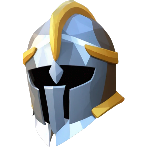 Low poly drawing Knight helmet  emoji