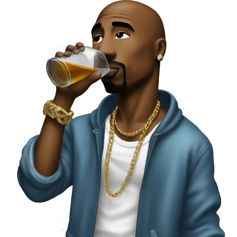 2Pac, full body drinking something emoji