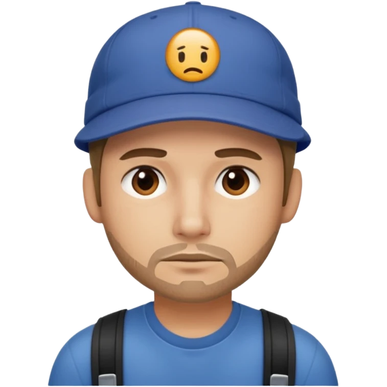 Tech developer going back to work after christmas holidays, looking tired and wearing a cap emoji