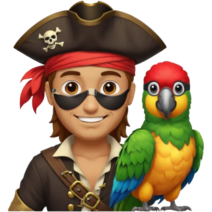 pirate and parrot emoji