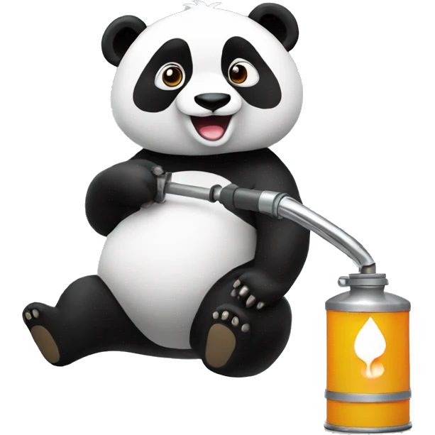 Panda pouring petrol emoji