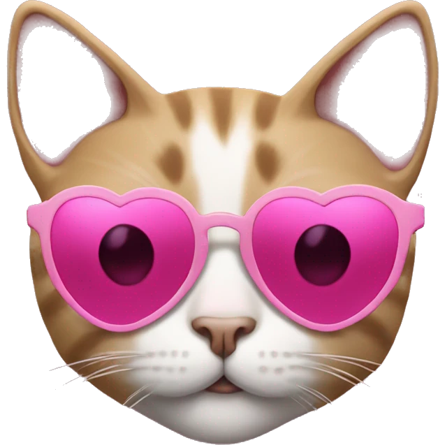 Cat with sunglasses and pink heart emoji