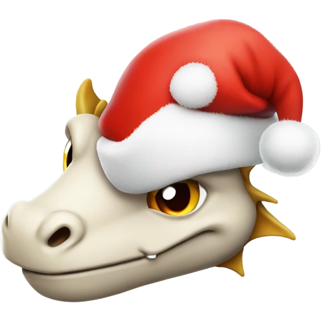 A dragon with a Santa hat emoji