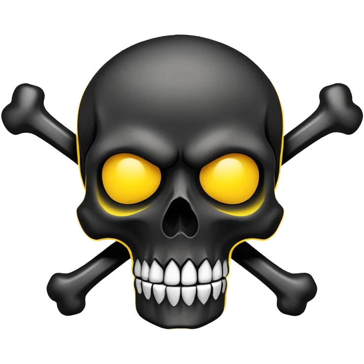 smooth black skull with graffiti brand logos, front view emoji