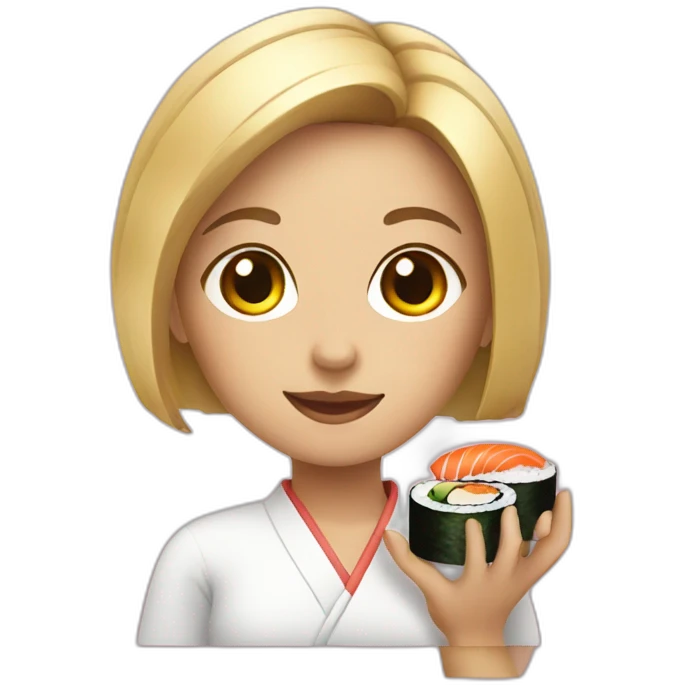 Girl with sushi  emoji