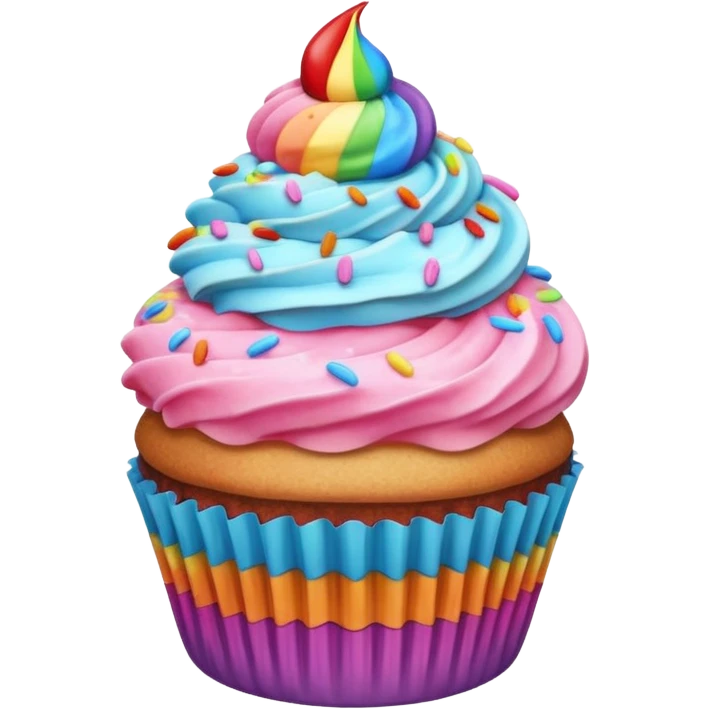 Cupcake with pink icing emoji