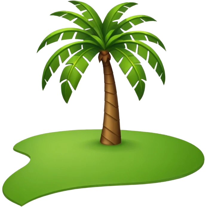 Palm Tree: flat body toony leafs flat floor emoji