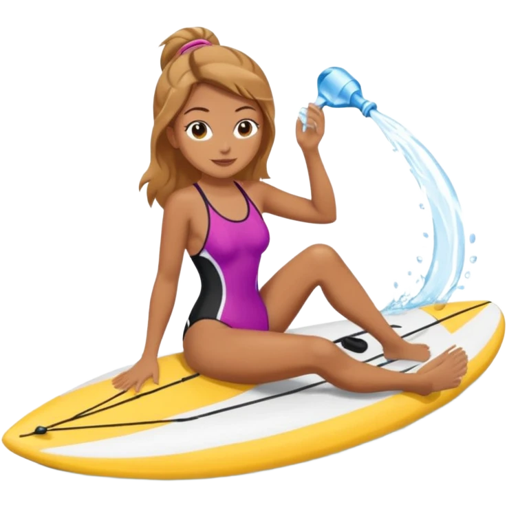 water sports woman along with water emoji