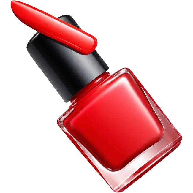red nail polish, glossy finish, bright and saturated red, smooth gradient, minimal details, clean and shiny emoji