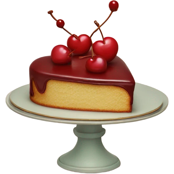 Vintage heart cake with cherry on top emoji