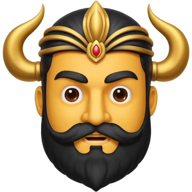 Ravana with beard and mustach emoji