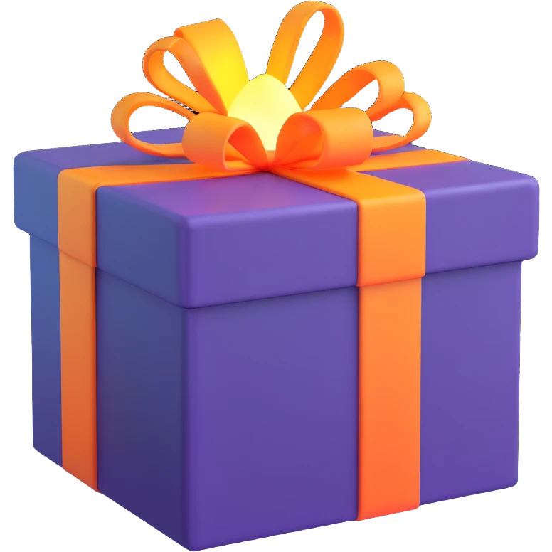 a present with its lid open and glowing light emerging, cheerful, no text emoji