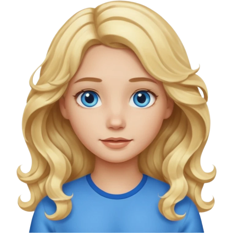 Blonde girl with wavy long middle part emoji