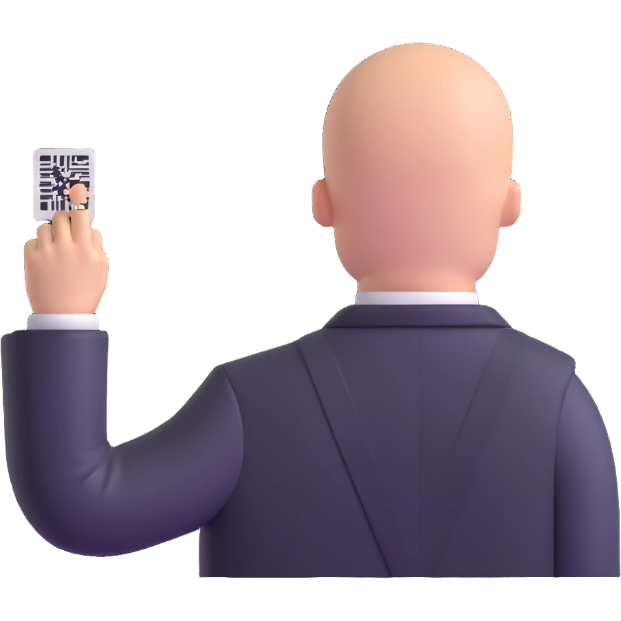 hitman agent with bald head and barcode emoji