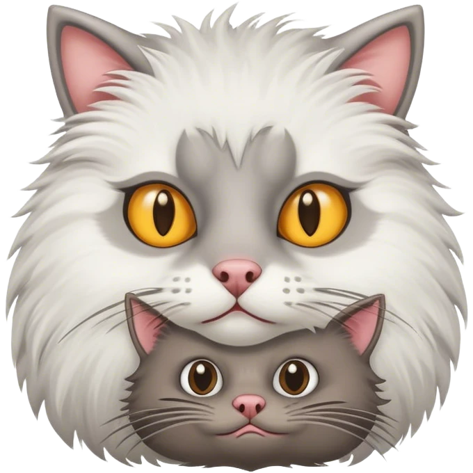 a cat and a grey hog emoji