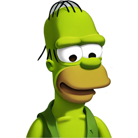 homer simpson as kermit the frog emoji