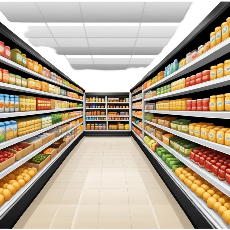 grocery store with food aisles emoji