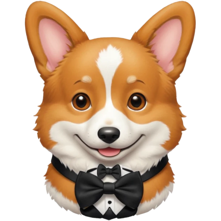 Corgi with black bow tie, half body emoji