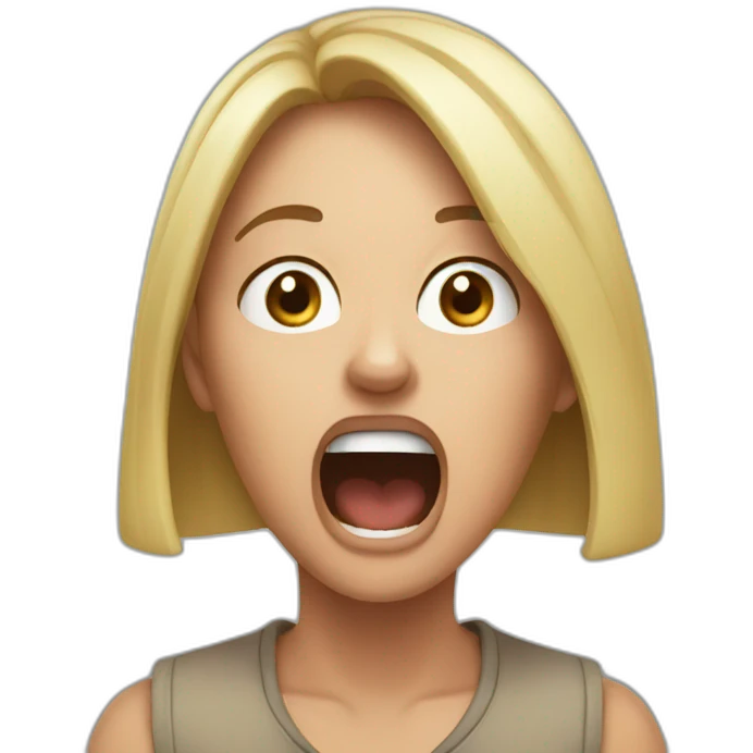 karen yelling mad emoji