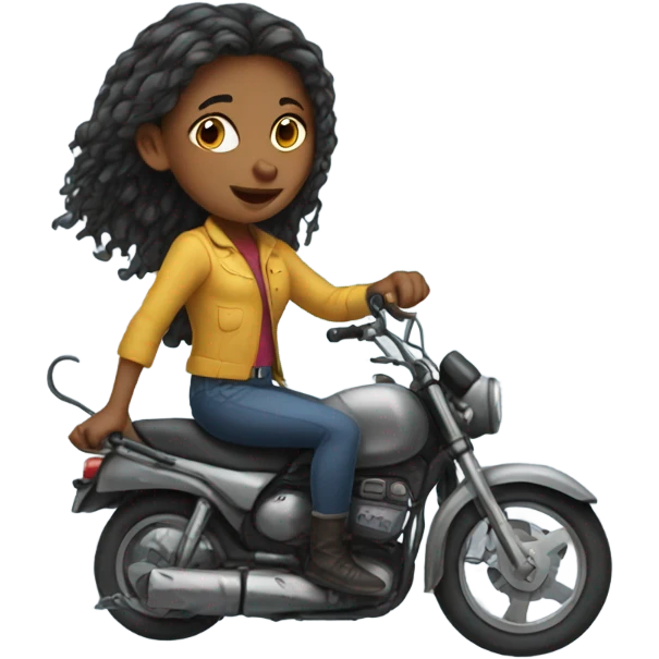Girl riding a rat emoji