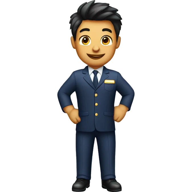 Cute guy flight attendant emoji