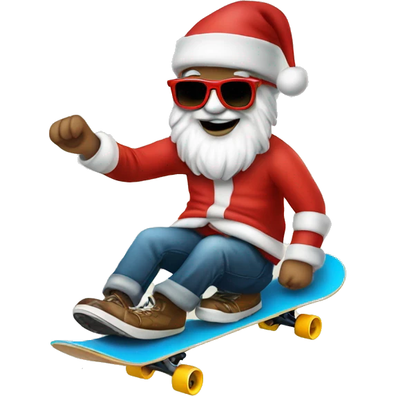 Santa sunglasses Riding skateboard  emoji