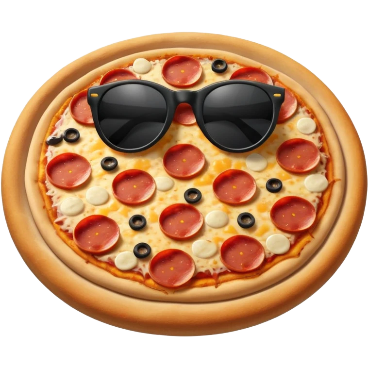 Pizza with black sunglasses emoji