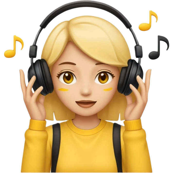 Emoji girl listen song emoji