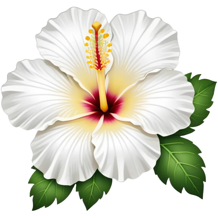 white hibiscus flower with yellow center emoji