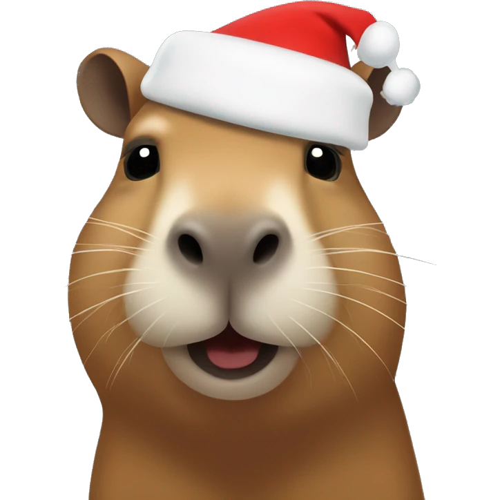 Capybara with santa’s hat emoji