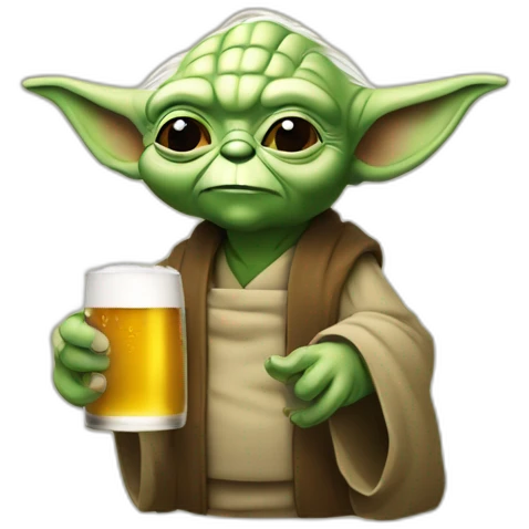 Yoda qui bois une bière emoji