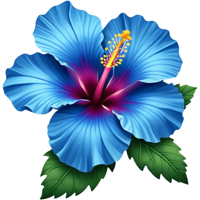 one blue hibiscus flower emoji