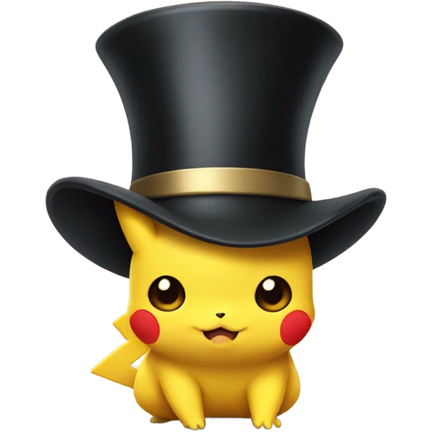 pikachu with a top hat emoji