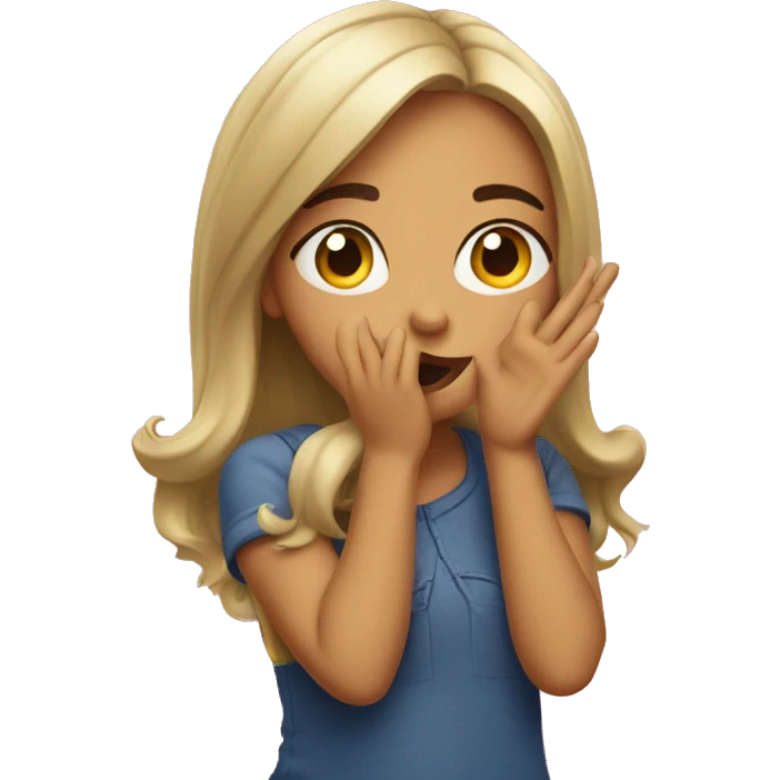 A girl sending an air kiss emoji