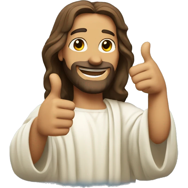 Jesus christ smiling thumbs up emoji