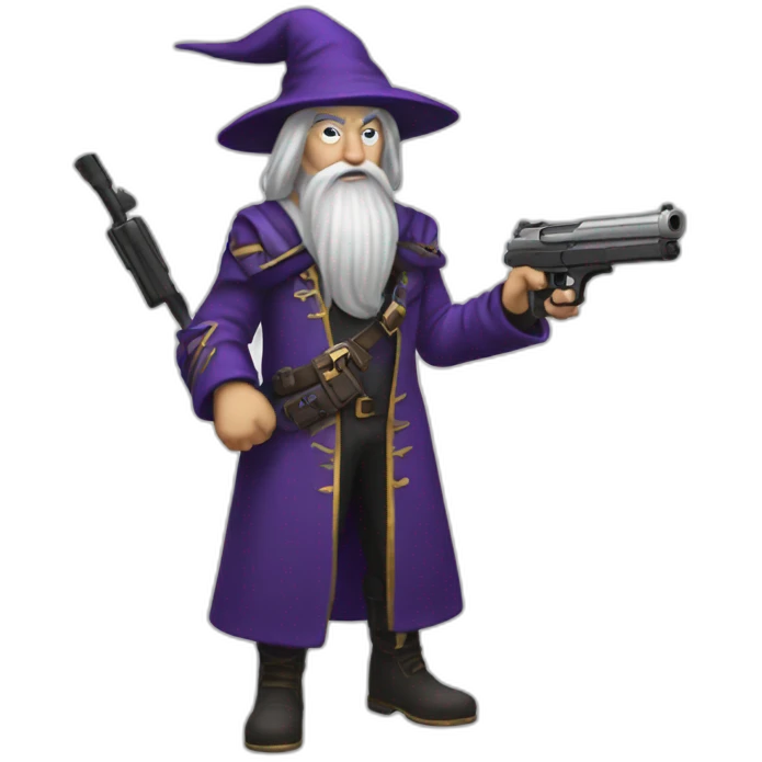 wizzard with a gun emoji