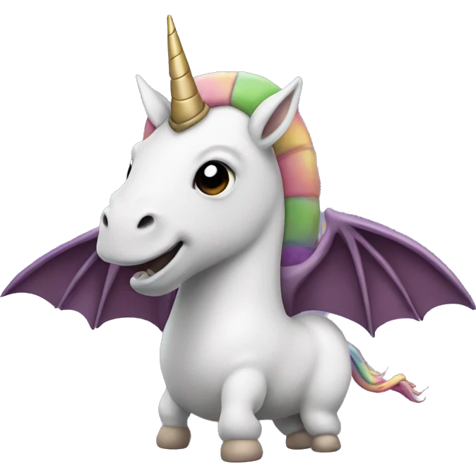 Unicorn with a turtle head and bat wings emoji