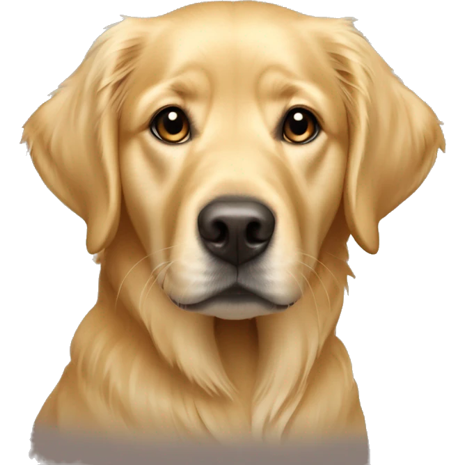 golden retriever huntaway Labrador cross fully blonde dog emoji