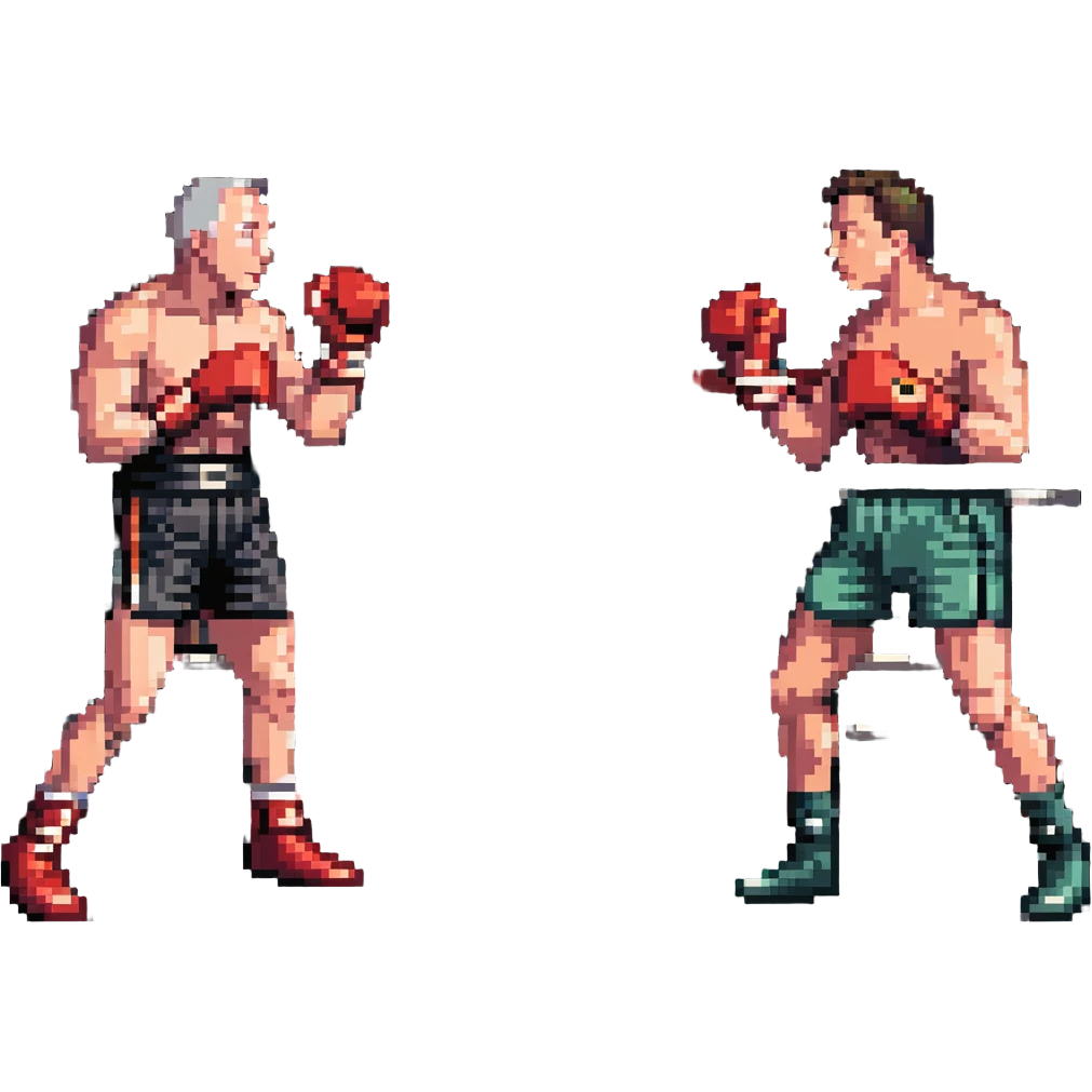 Jeff Bezos and Elon Musk in a boxing ring emoji