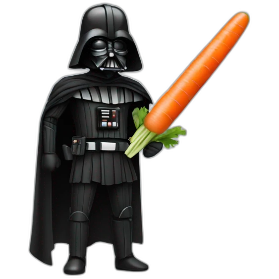 dark vador with a carrot as sword emoji