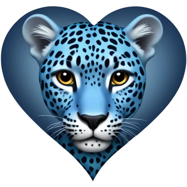 Blue leopard heart emoji