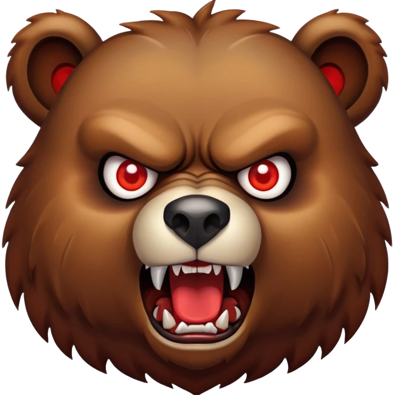 Angry Bear red eyes emoji