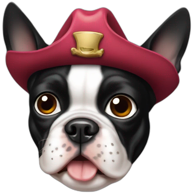 Boston terrier con parche pirata emoji
