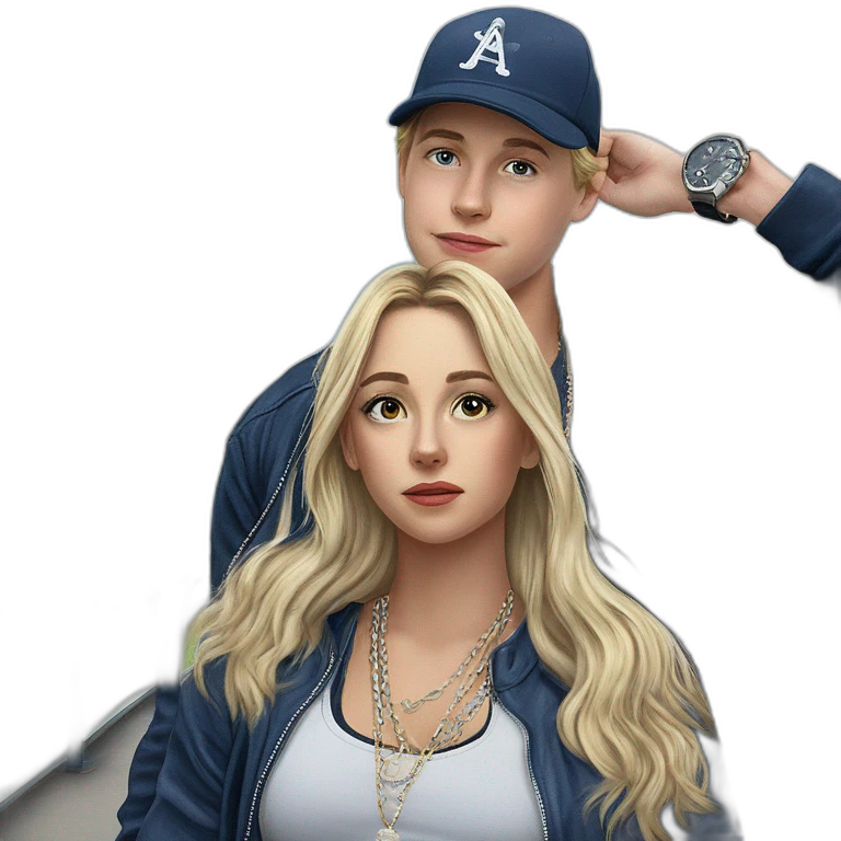 girl and boy outdoor fashion emoji