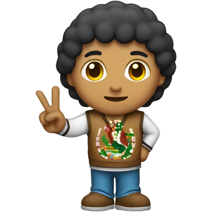 Mexican holding peace sign emoji