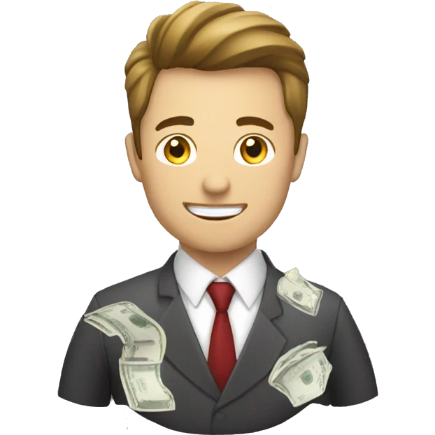 Man doing trading forex emoji
