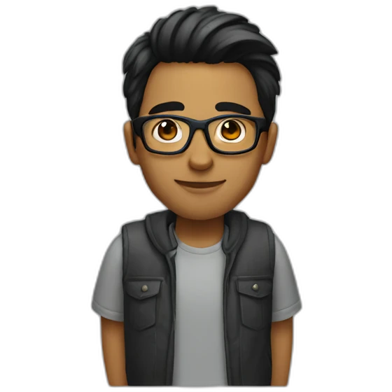tech nerd dark straight hair no glasses emoji