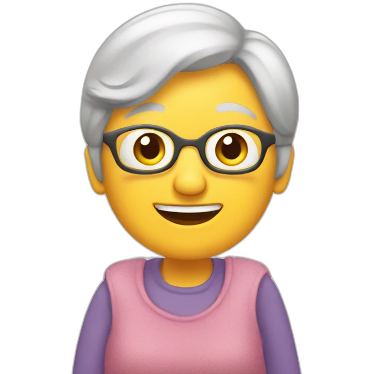 Gramma telling a story for the kids emoji